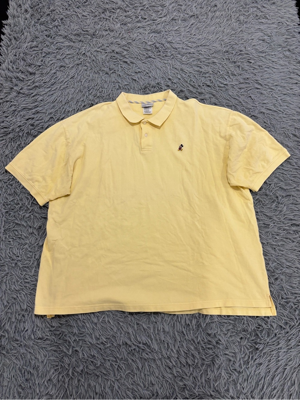 Walt Disney World Men Yellow Polo Shirt 3XL Mickey Mouse Golf Preppy Performance